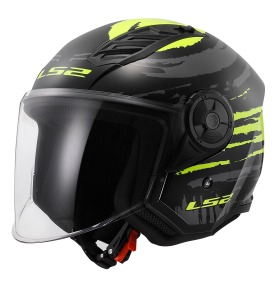 LS2 AIRFLOW 2 BRUSH SİYAH-NEON SARI KASK M BEDEN 